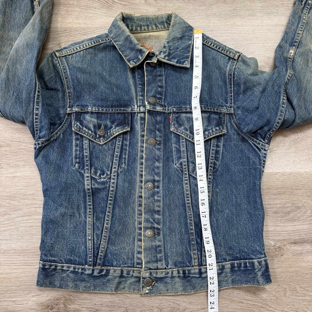 Vintage 60s Levis 557XX Big E Denim Jacket Type 3 557 XX Every Garment USA 40 - Picture 8 of 16